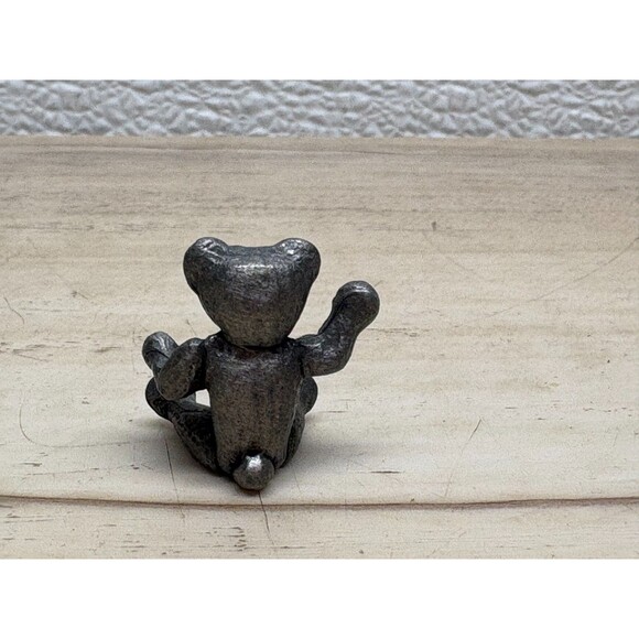 Vtg Lot Of 6 Pewter Animal Figurines Cats Bears Bulls - Picture 16 of 16